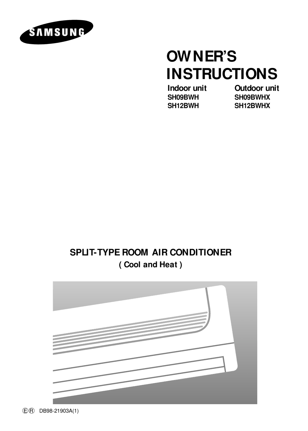 Samsung SH12BWH manual OWNER’S Instructions 