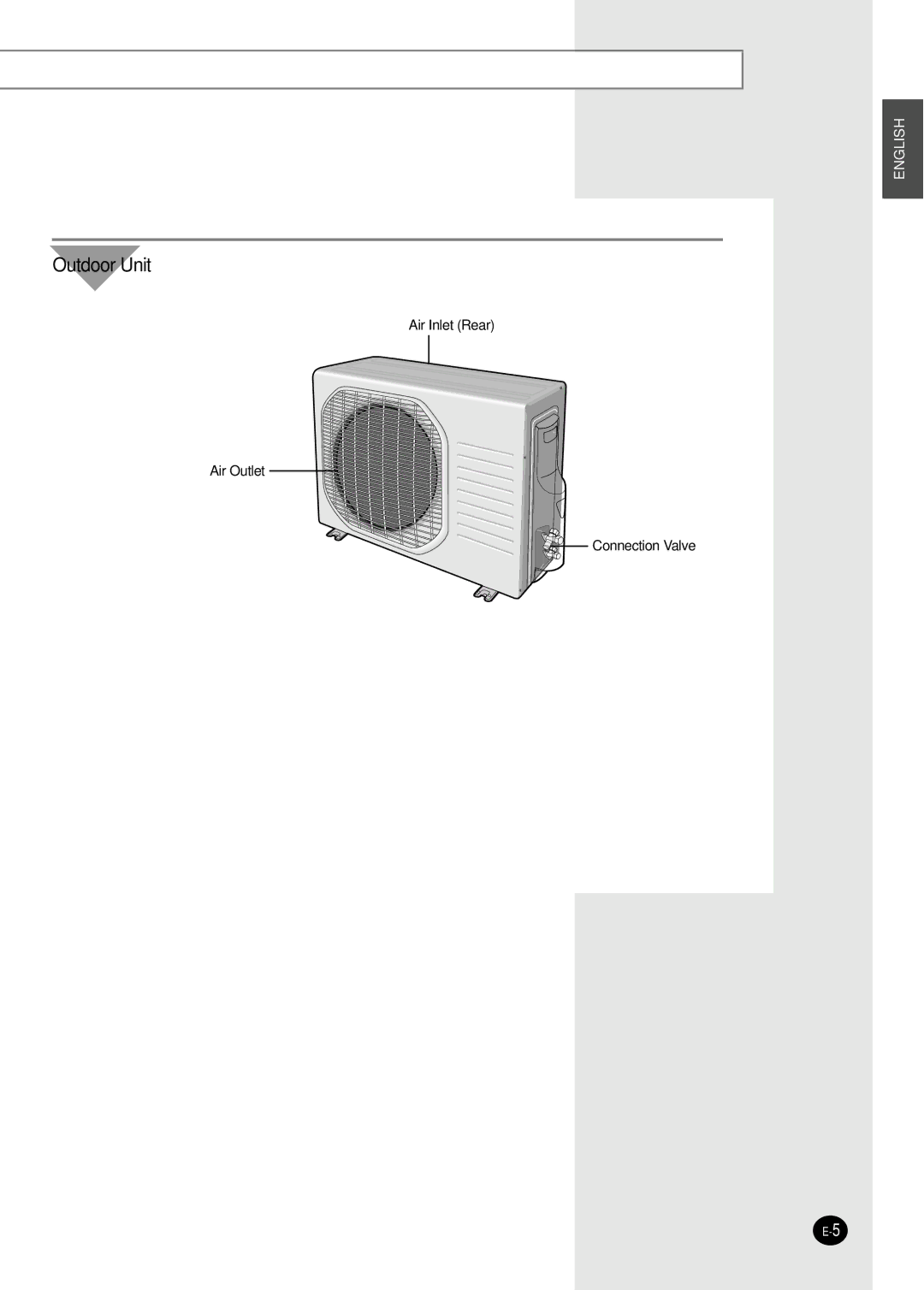 Samsung SH12BWHAX, SH09BWHAX manual Outdoor Unit 