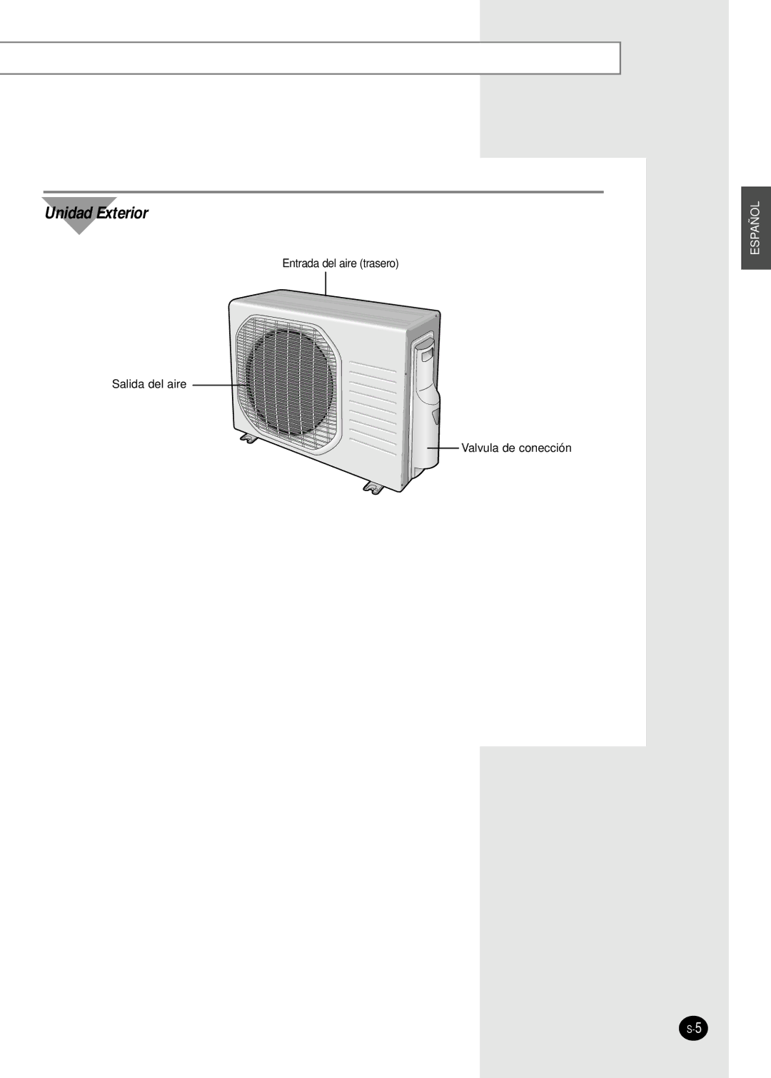 Samsung SH12BWHAX, SH09BWHAX manual Unidad Exterior 