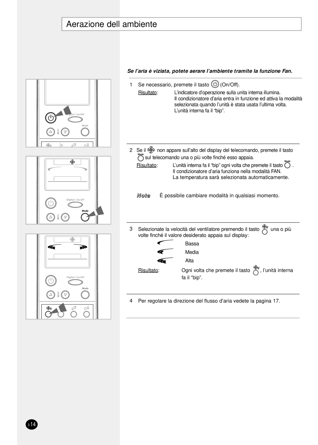 Samsung sH12ZPGA, SH07ZPGX, SH18ZP0X, SH24TP6X, SH12ZPGX, SH09ZPGX, SH12ZPG/SER manual Aerazione dell’ambiente 