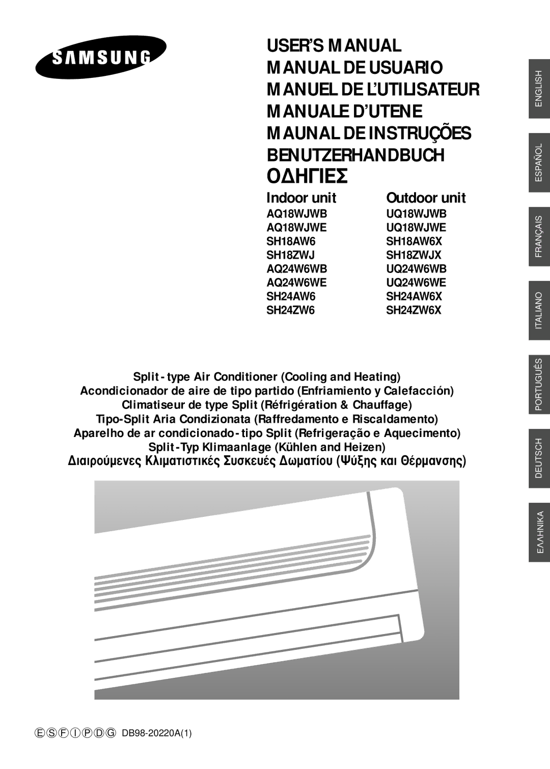 Samsung SH18ZWJ, SH24ZW6/XFO manual USER’S Manual 