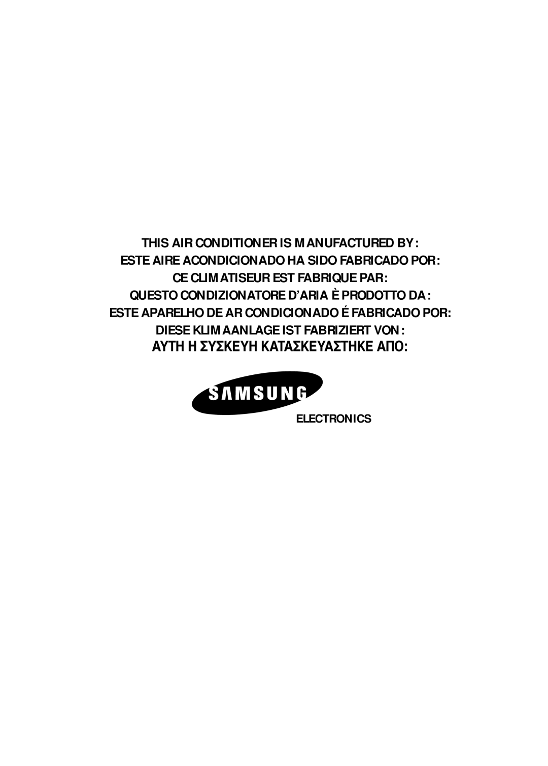 Samsung SH24ZW6X/SER, SH18AW6X, SH24AW6X, SH18ZWJX/SER, SH18ZWJ/SER manual Diese Klimaanlage IST Fabriziert VON 