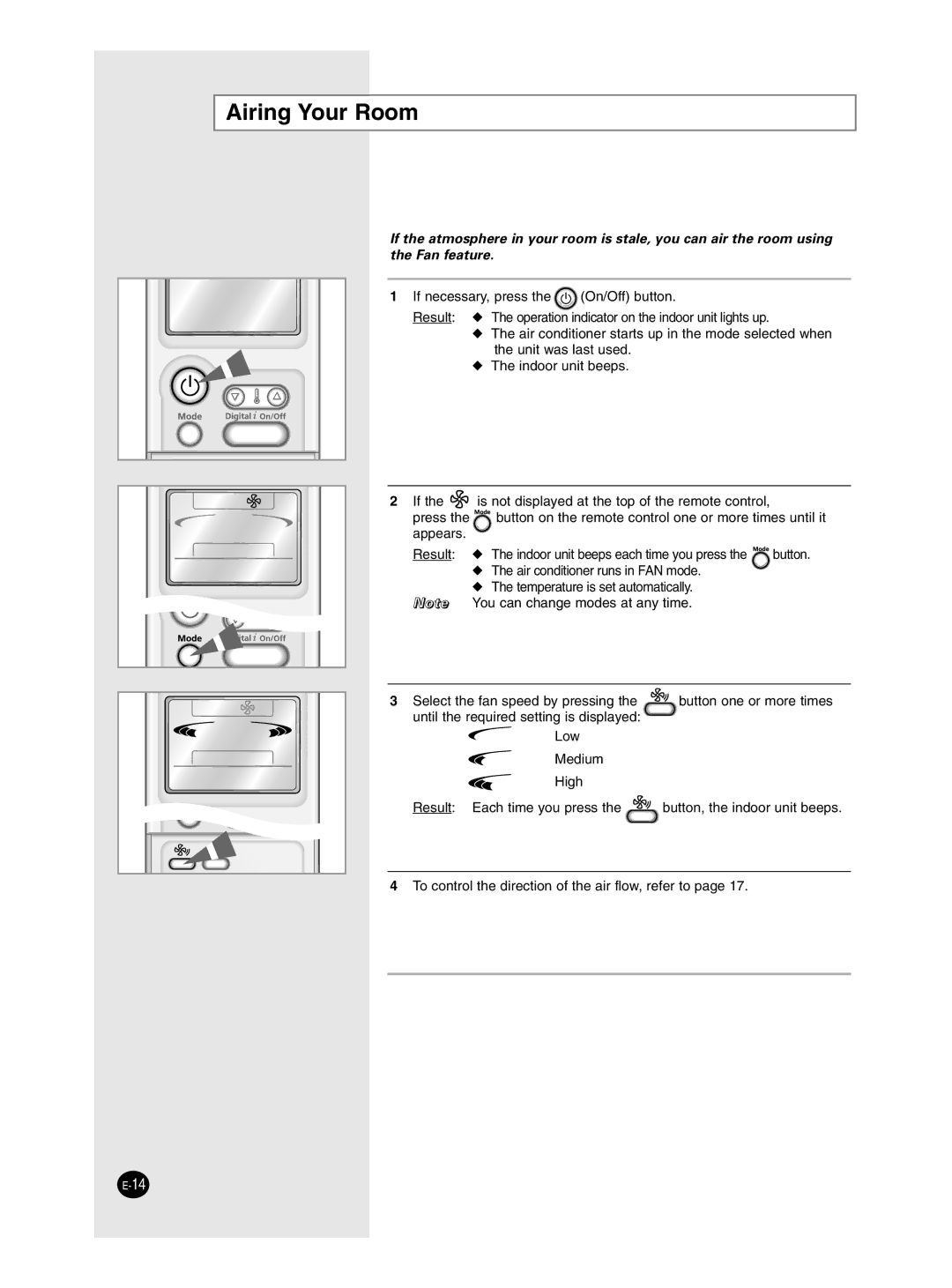 Samsung SH12ZP4E/XFO, SH18ZPJE/SER, SH12ZP4E/SER manual Airing Your Room 