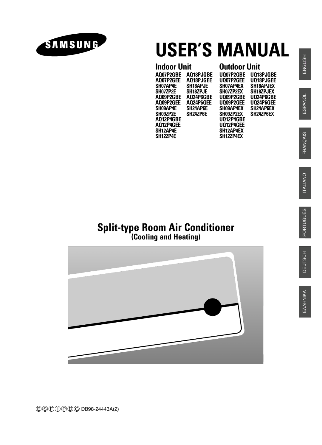 Samsung SH18APJEX, SH12AP4EX, SH07AP4EX, SH09AP4EX, SH24AP6EX manual USER’S Manual 