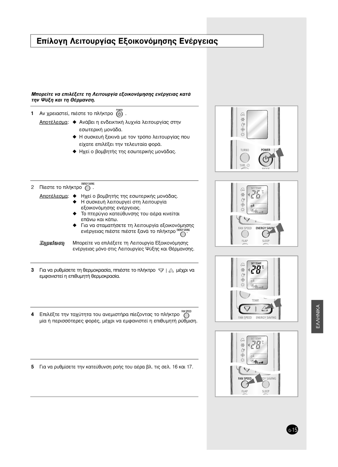 Samsung SH18BW6, SH24BW2 manual ∂›ÏÔÁË §ÂÈÙÔ˘ÚÁ›·˜ EÍÔÈÎÔÓﬁÌËÛË˜ EÓ¤ÚÁÂÈ·˜ 