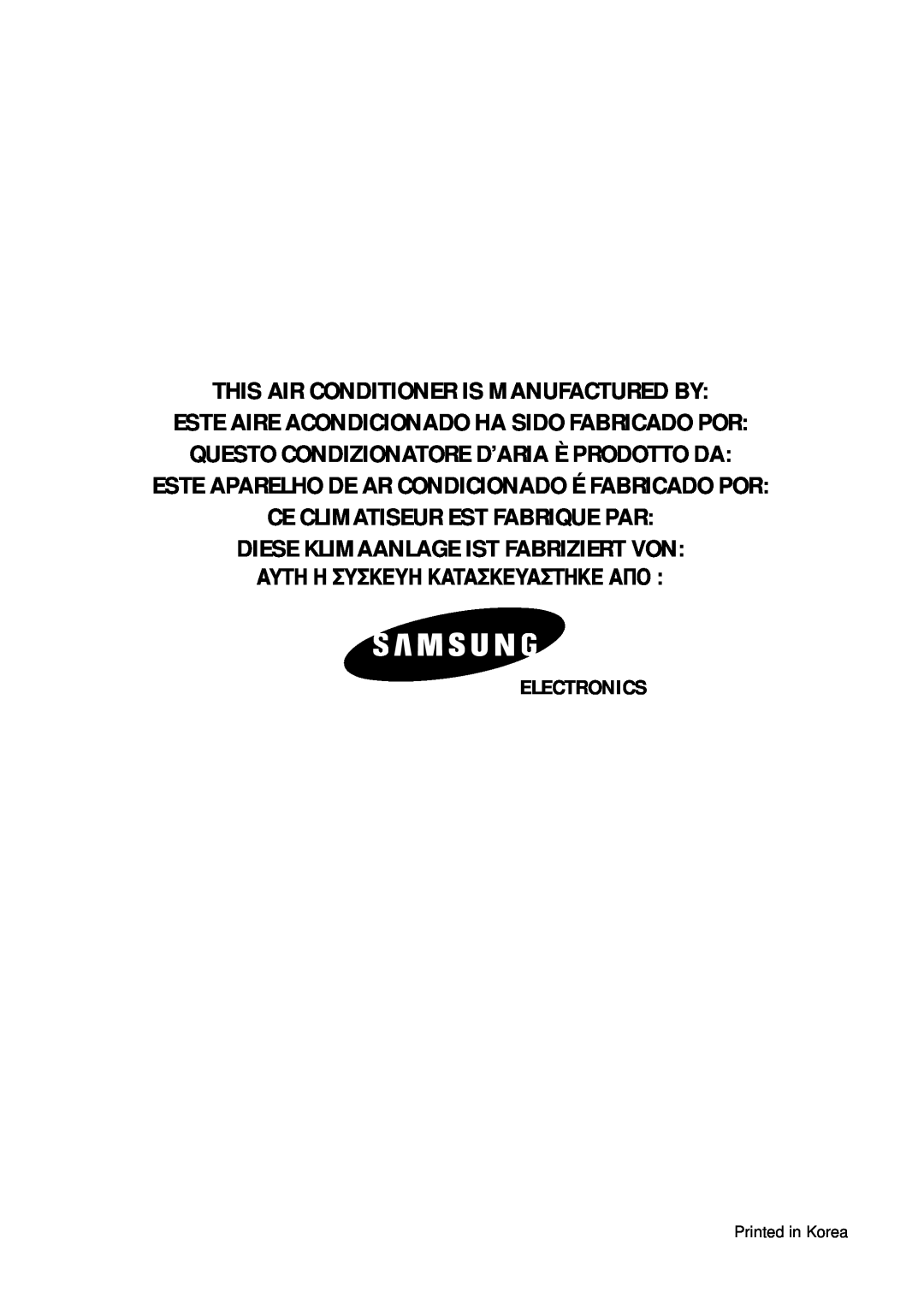 Samsung SH07ZA3X Este Aparelho De Ar Condicionado É Fabricado Por, Electronics, This Air Conditioner Is Manufactured By 