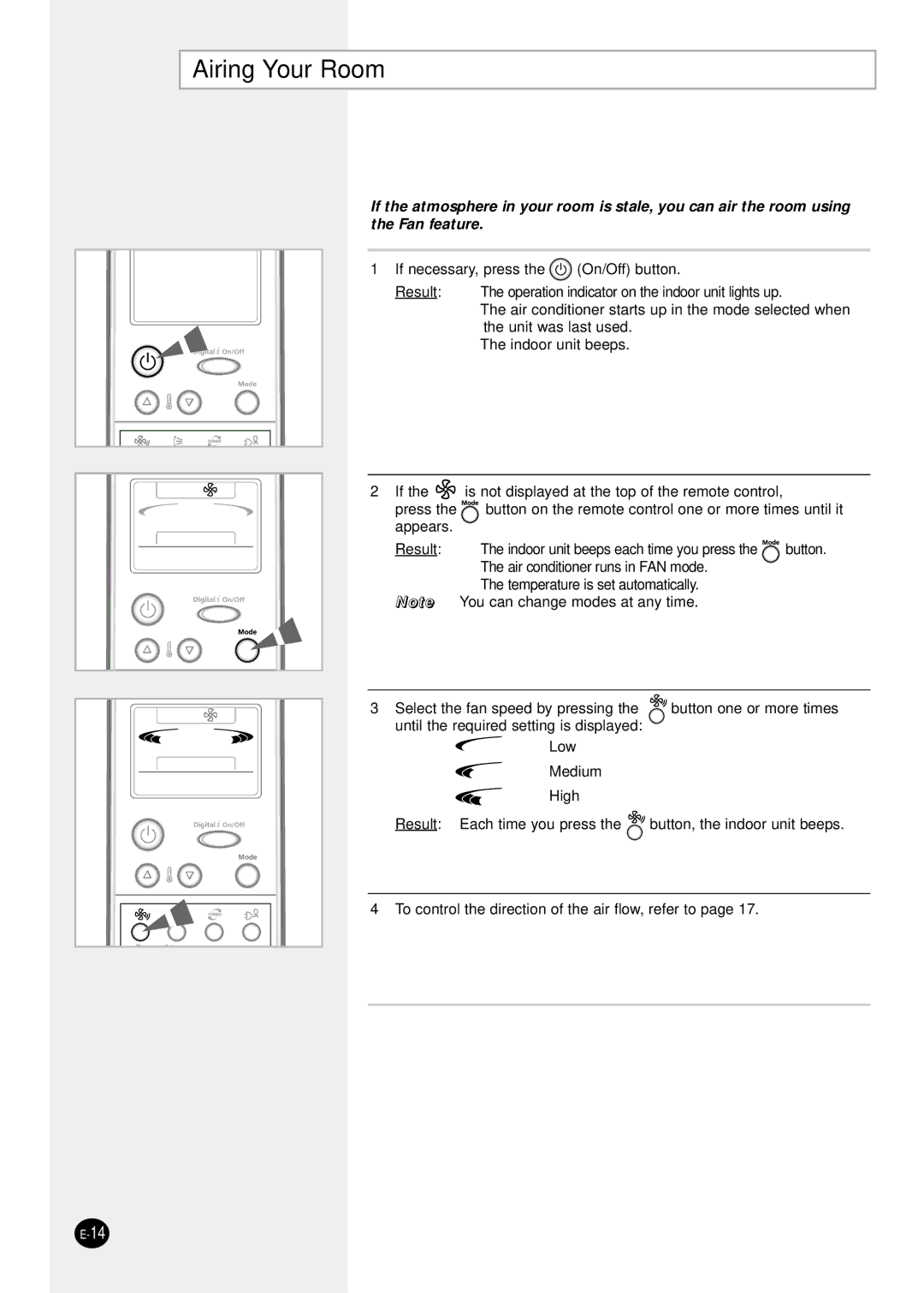 Samsung SH24TP6 manual Airing Your Room 