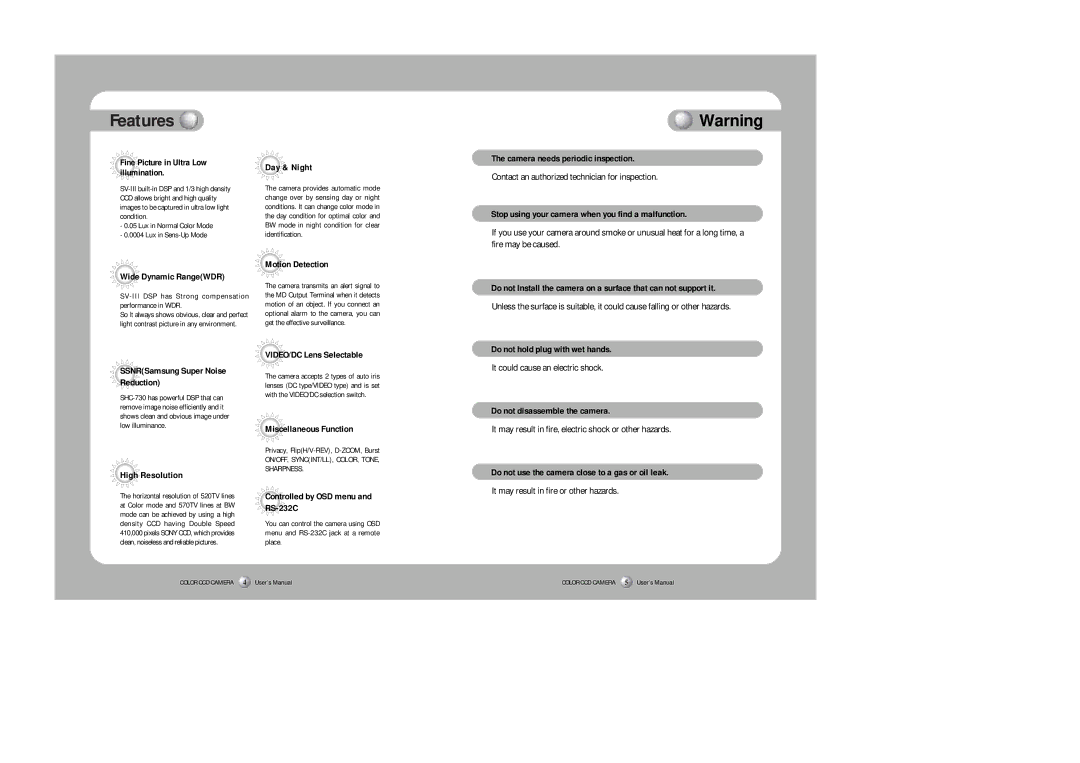 Samsung SHC-730N/P instruction manual Features 