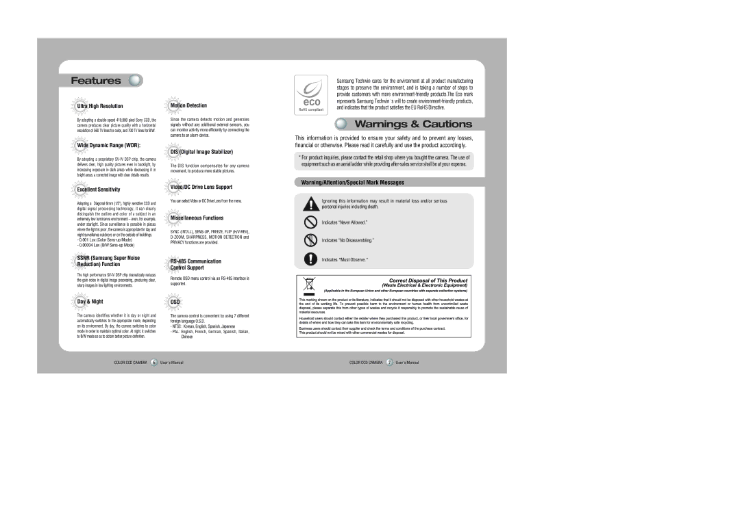 Samsung SHC-735 user manual Features 