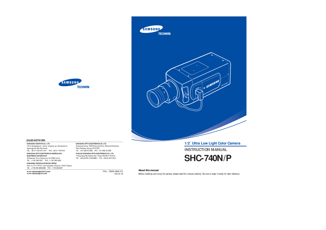 Samsung SHC-740N/P instruction manual About this manual, Sales Network 