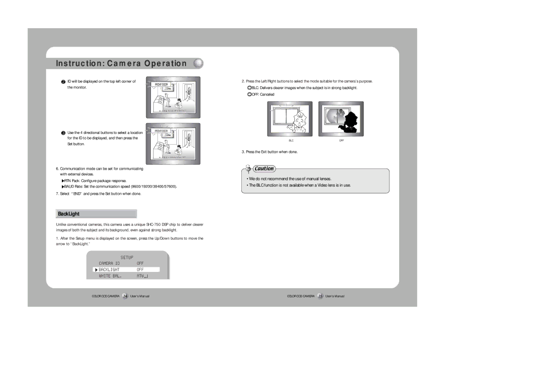 Samsung SHC-750 user manual BackLight 