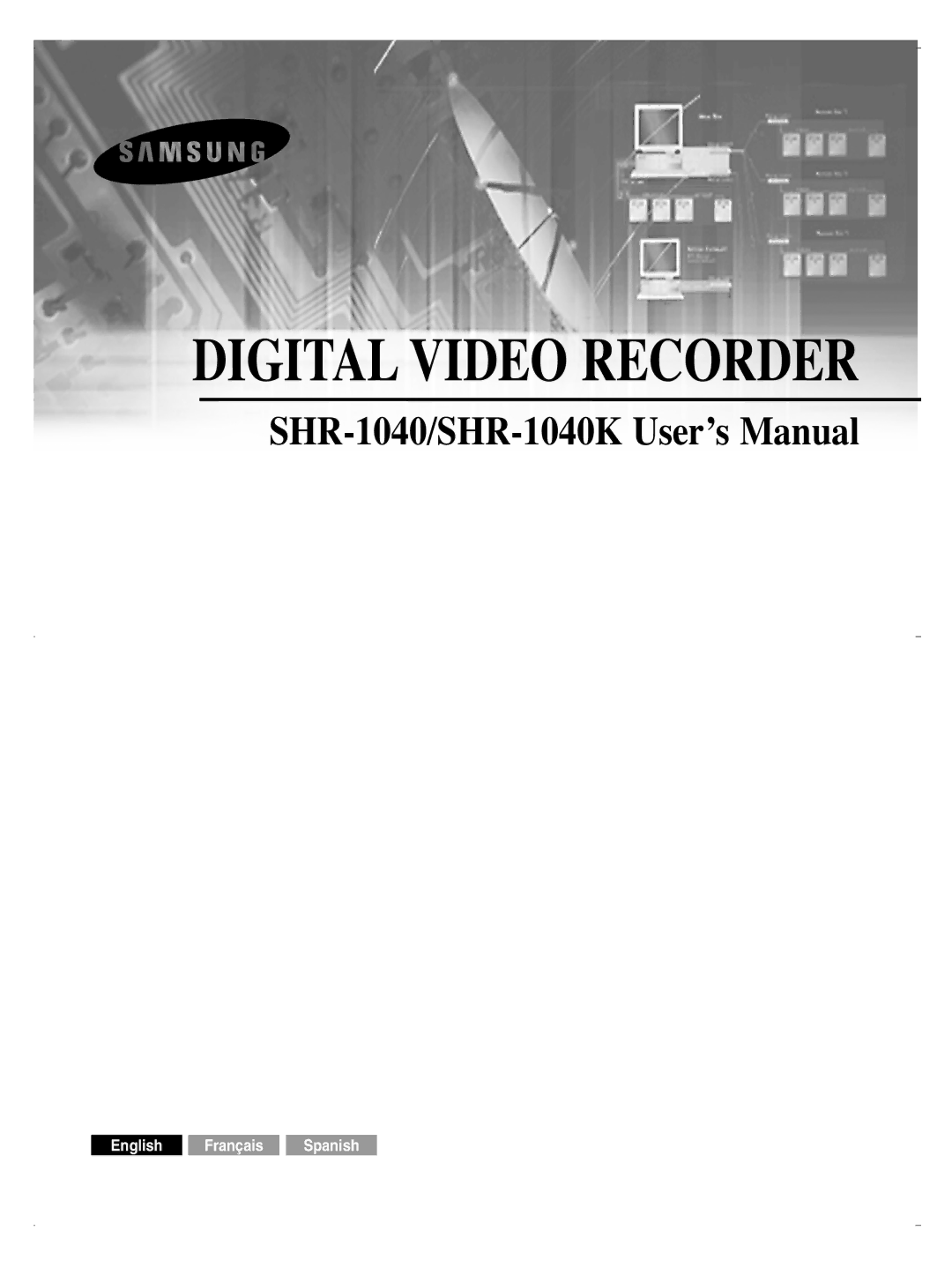 Samsung SHR-1040K user manual Digital Video Recorder 