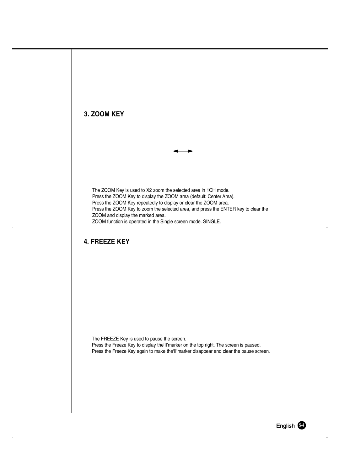 Samsung SHR-1040K user manual Zoom KEY 