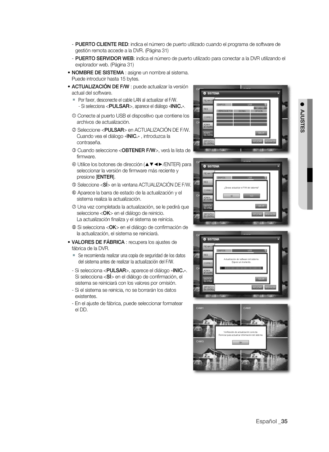 Samsung VKKF011NEX, SHR-1041 user manual La actualización fi naliza y el sistema se reinicia 