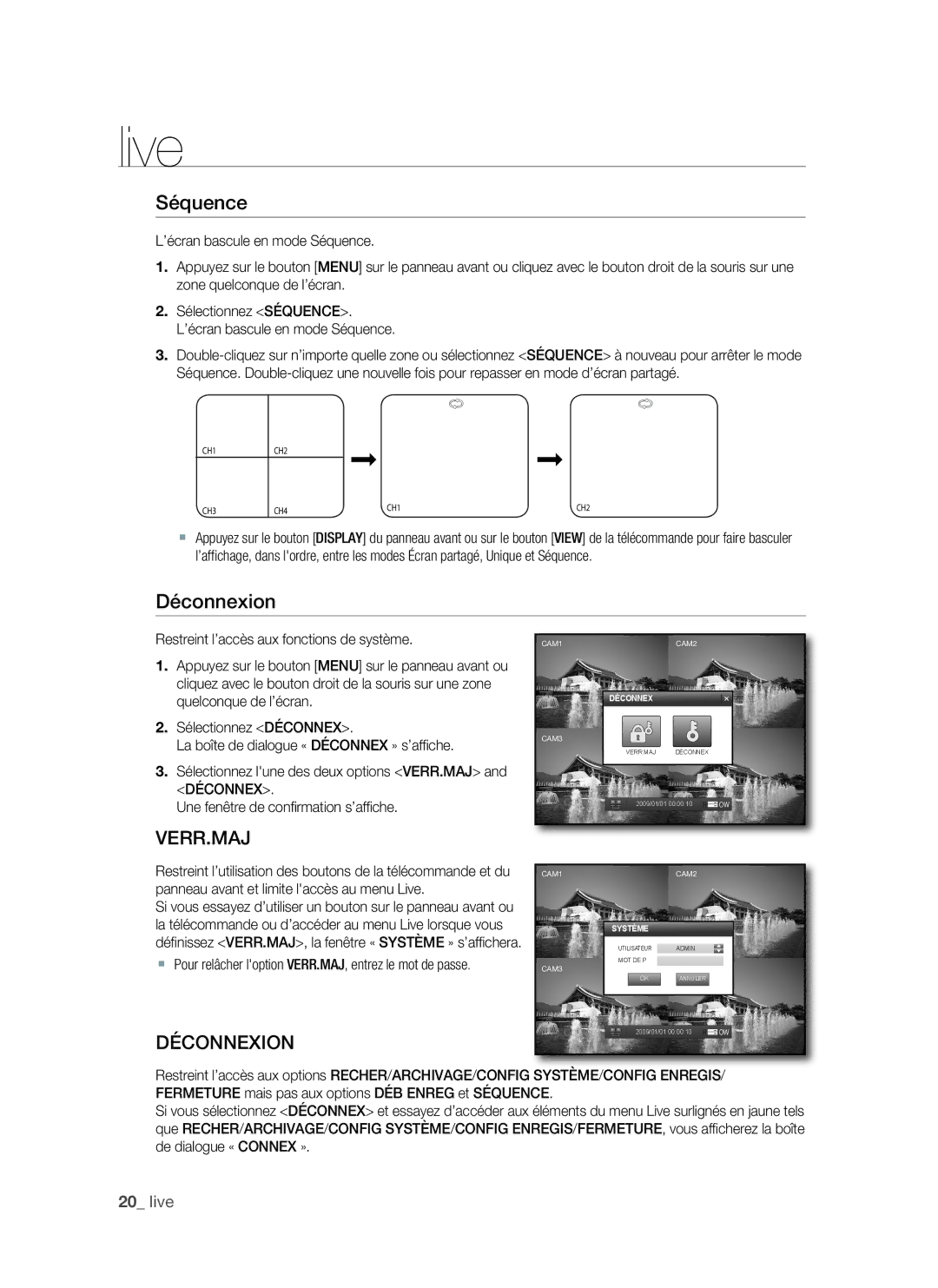 Samsung SHR-1041, VKKF011NEX user manual Séquence, Déconnexion, DÉConnEXIon 