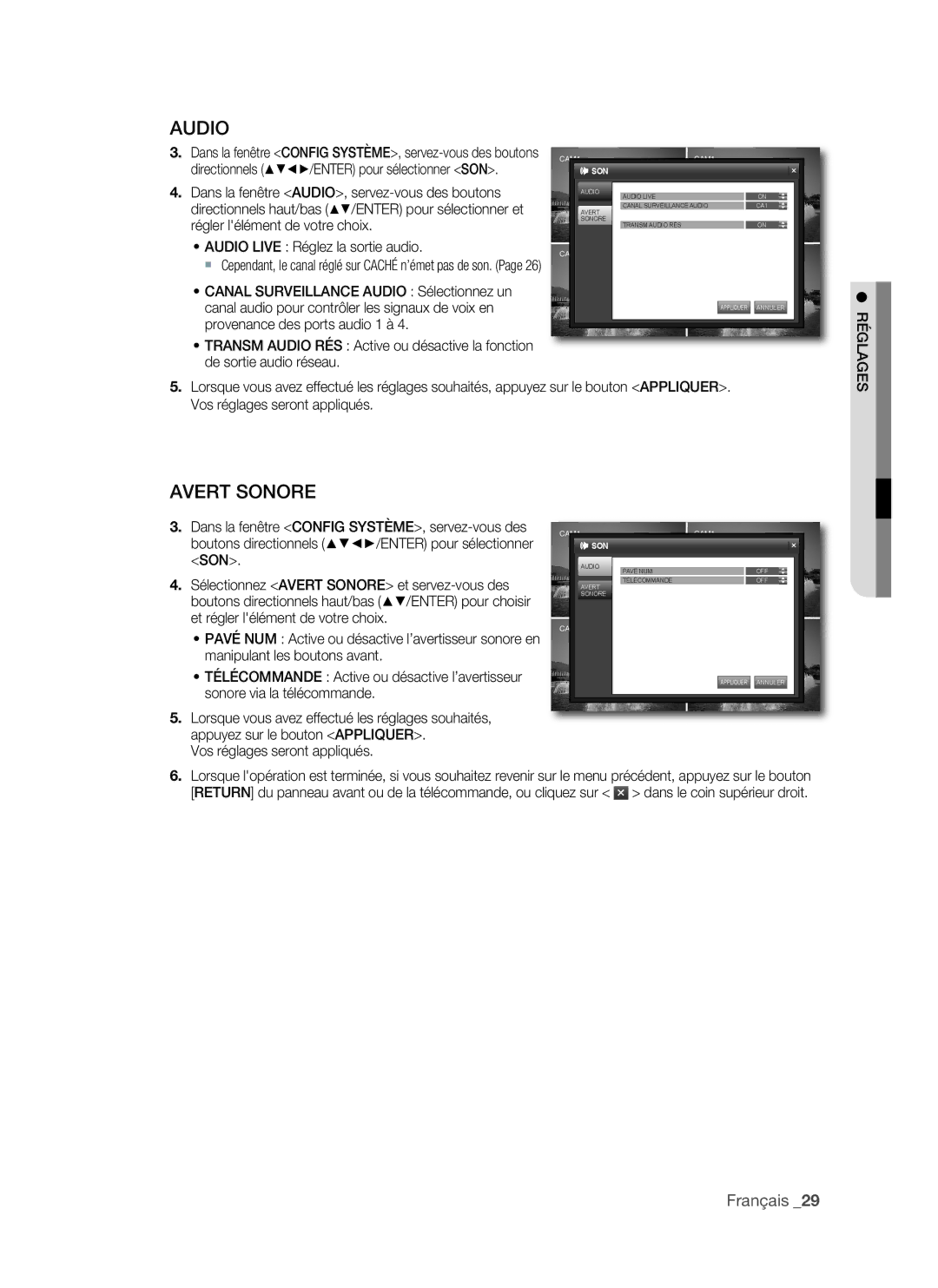 Samsung VKKF011NEX, SHR-1041 user manual Avert SonoRE 