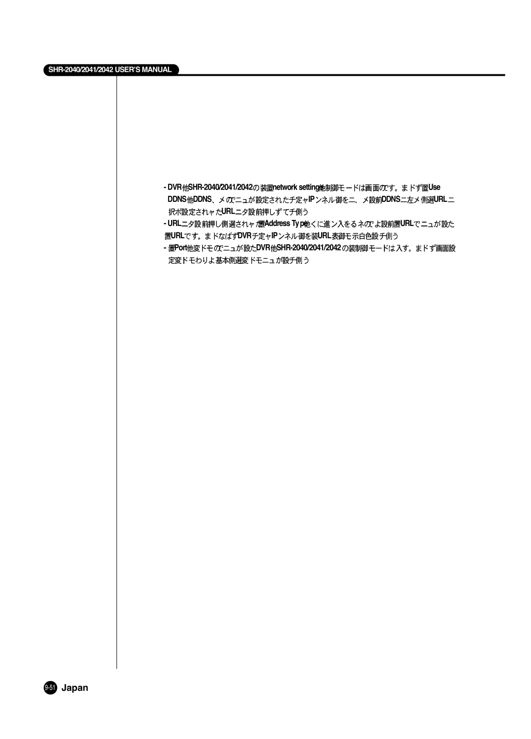 Samsung SHR 2040 user manual Japan 