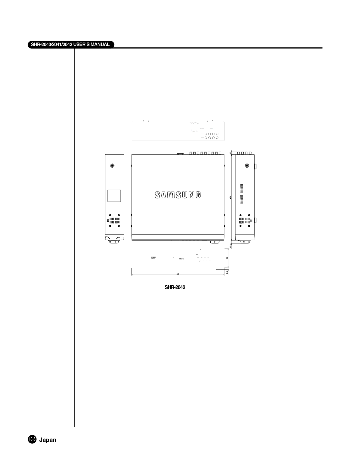 Samsung SHR 2040 user manual SHR-2042 