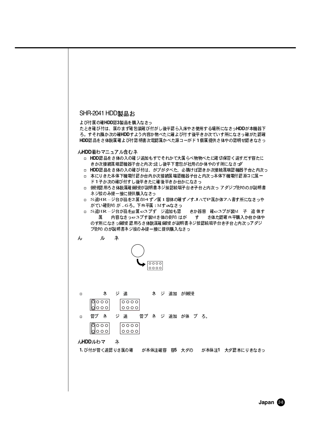 Samsung SHR 2040 user manual SHR-2041 HDD, HDD Japan 