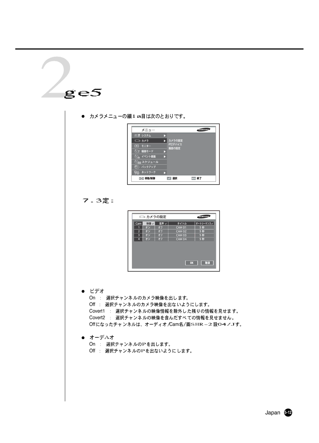 Samsung SHR 2040 user manual Off Covert1 Covert2 