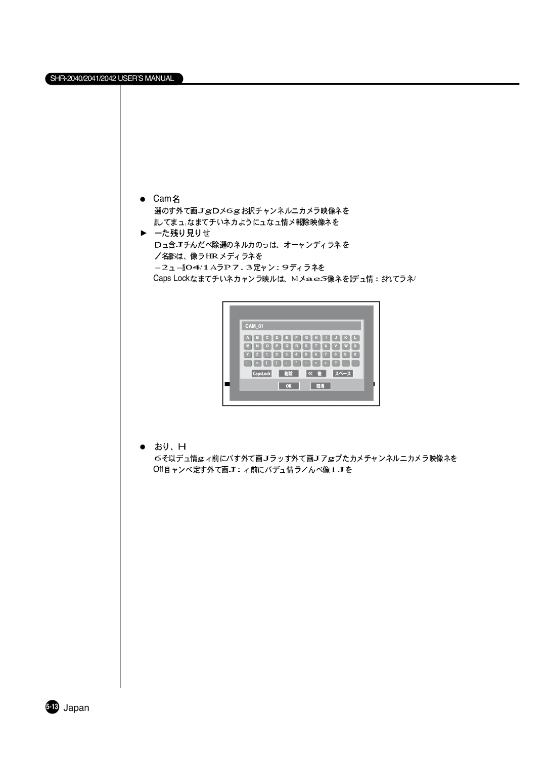 Samsung SHR 2040 user manual Cam 