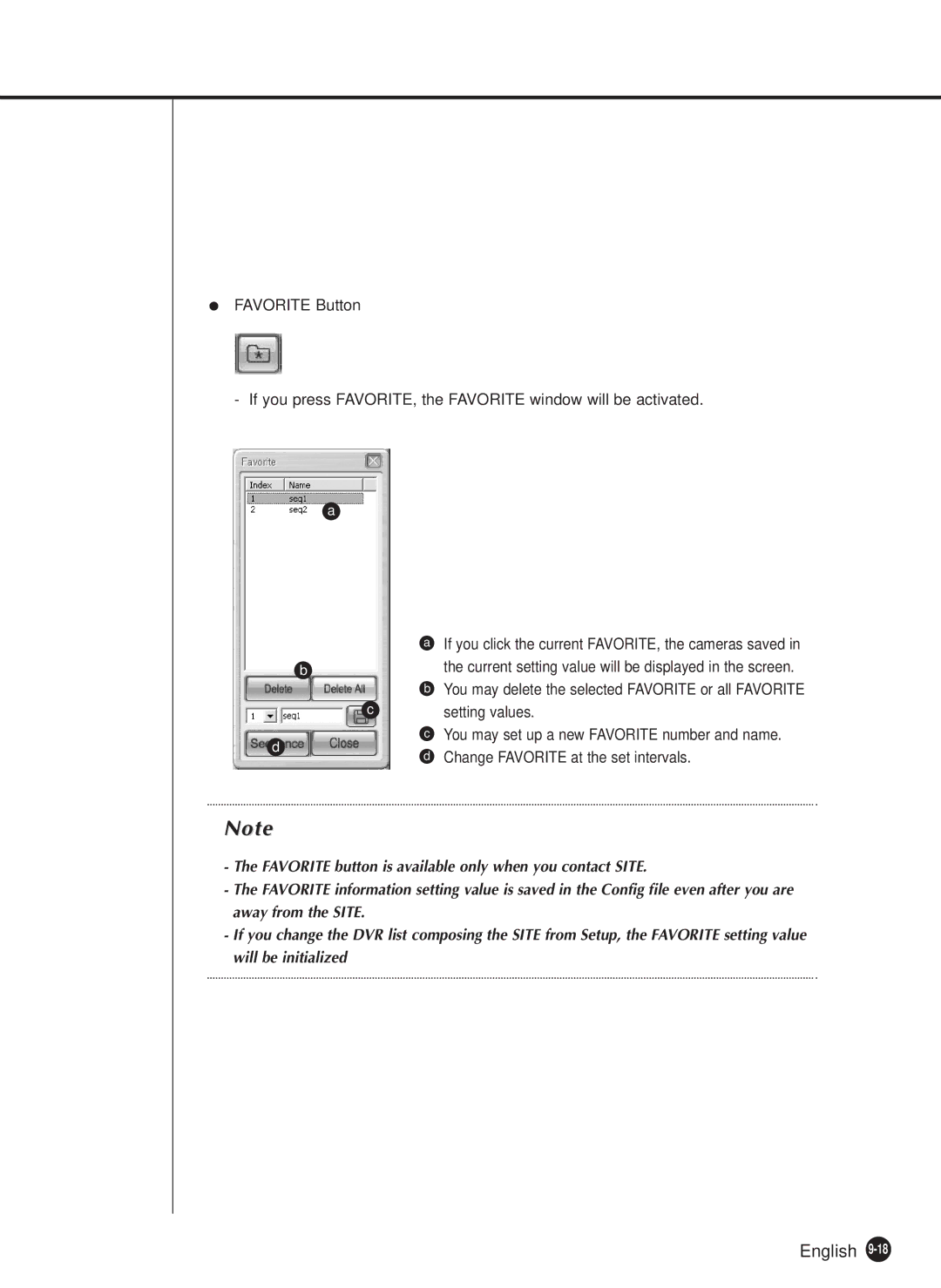 Samsung SHR-2040P, SHR-2040N manual Change Favorite at the set intervals 