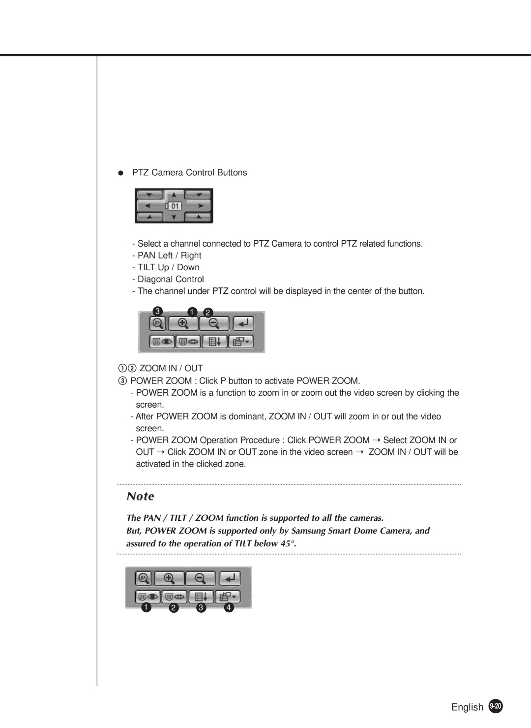 Samsung SHR-2040P, SHR-2040N manual @ Zoom in / OUT 