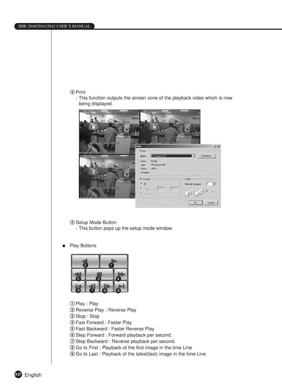 Samsung SHR-2040N, SHR-2040P manual 27English 