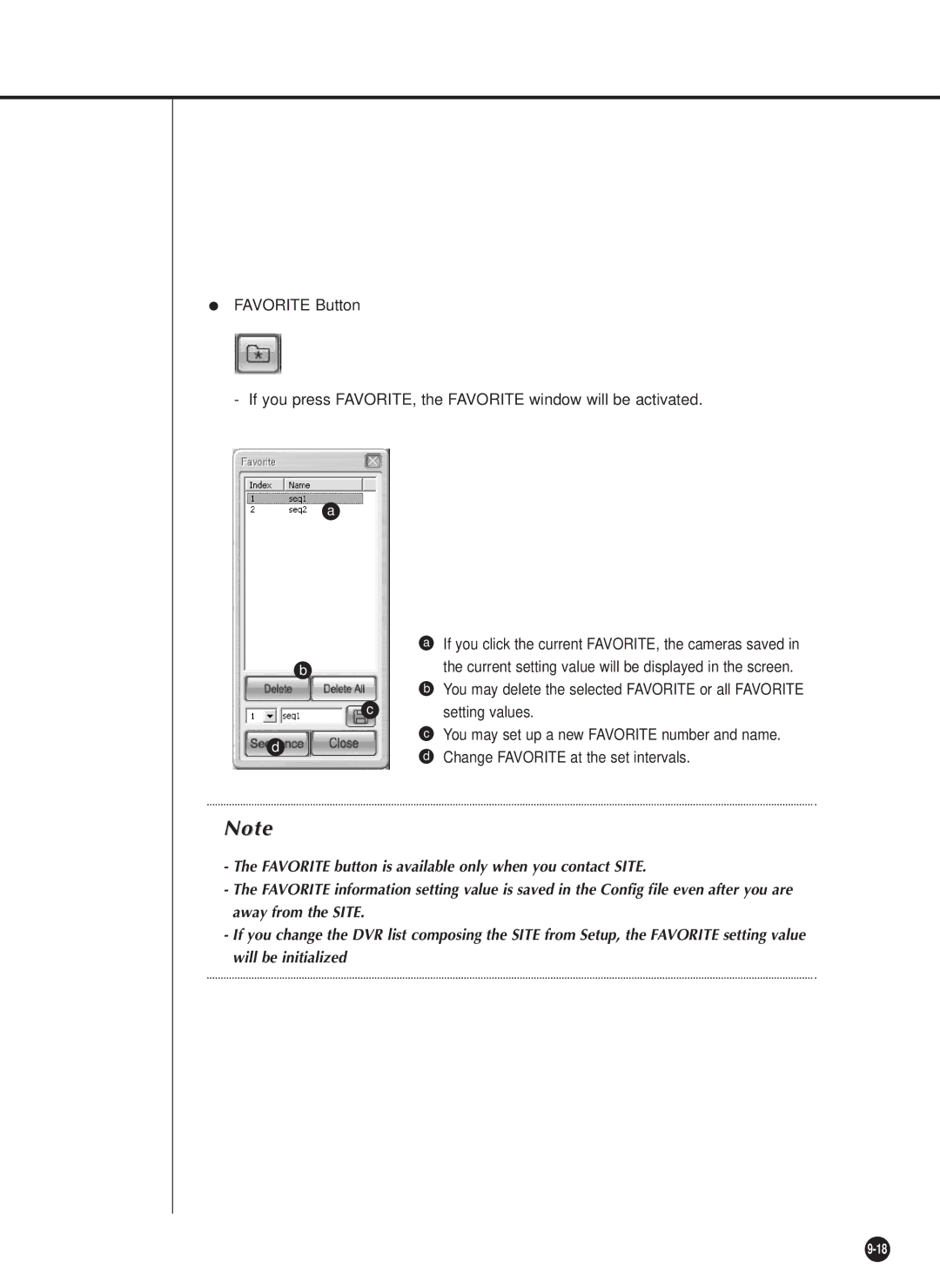 Samsung SHR-2042P, SHR-2040P/GAR, SHR-2040PX, SHR-2040P/XEC manual Change Favorite at the set intervals 