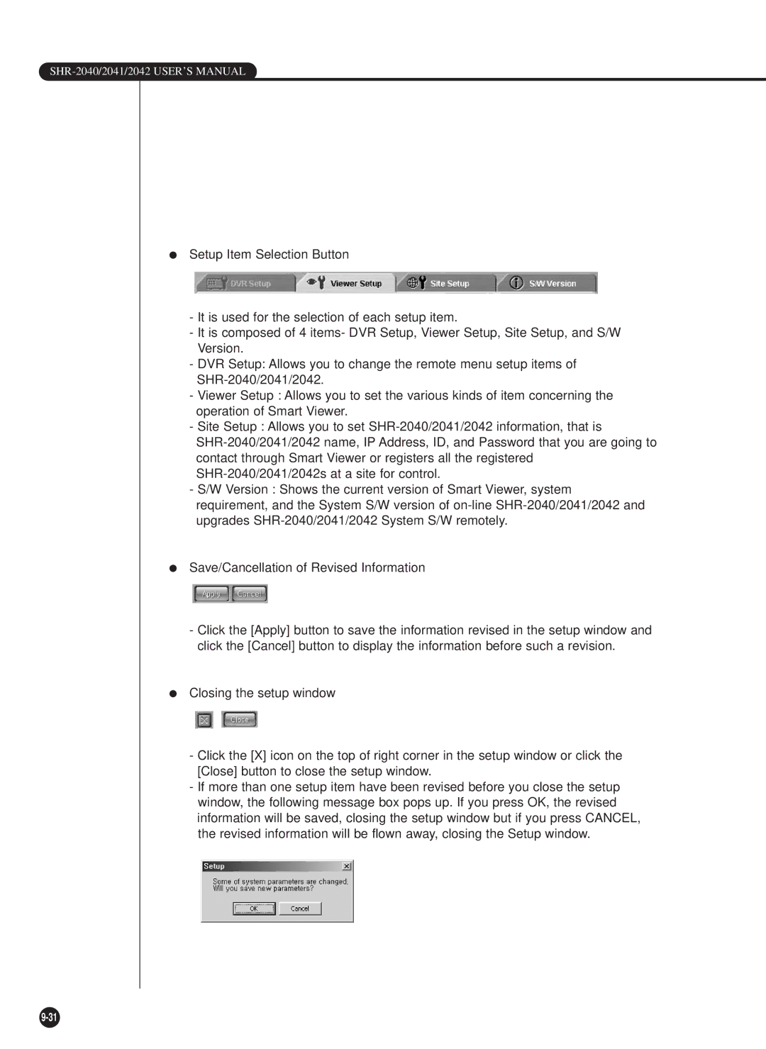 Samsung SHR-2040P/GAR, SHR-2042P, SHR-2040PX, SHR-2040P/XEC manual SHR-2040/2041/2042 USER’S Manual 