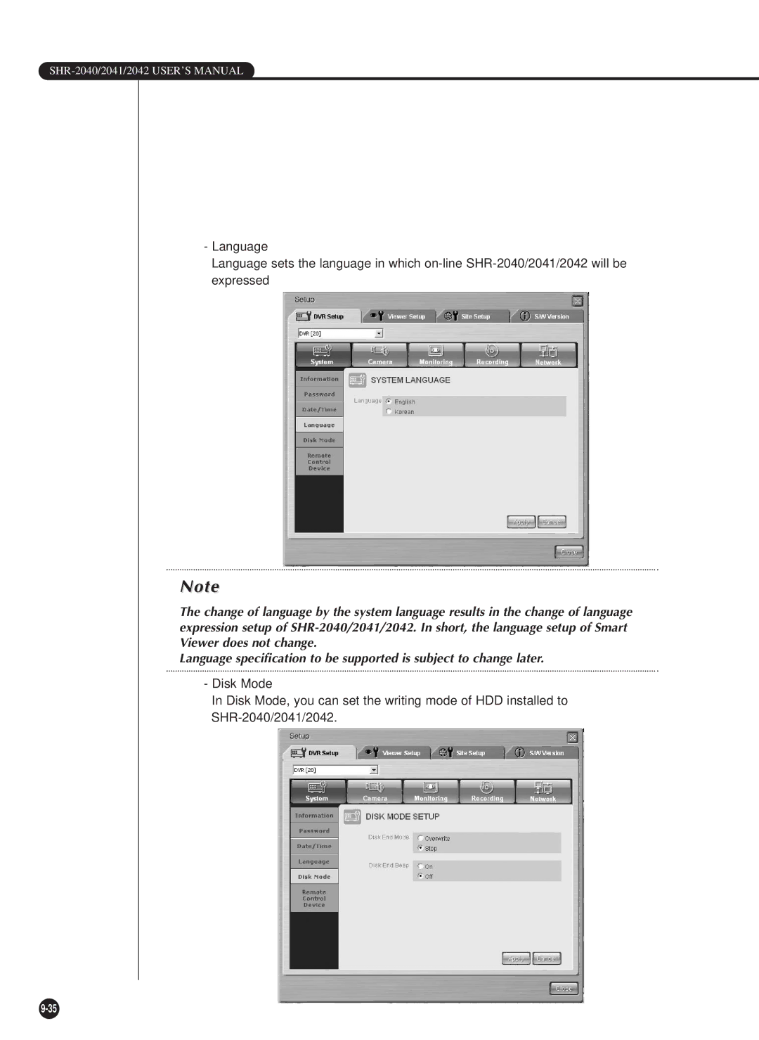 Samsung SHR-2040P/XEC, SHR-2040P/GAR, SHR-2042P, SHR-2040PX manual SHR-2040/2041/2042 USER’S Manual 