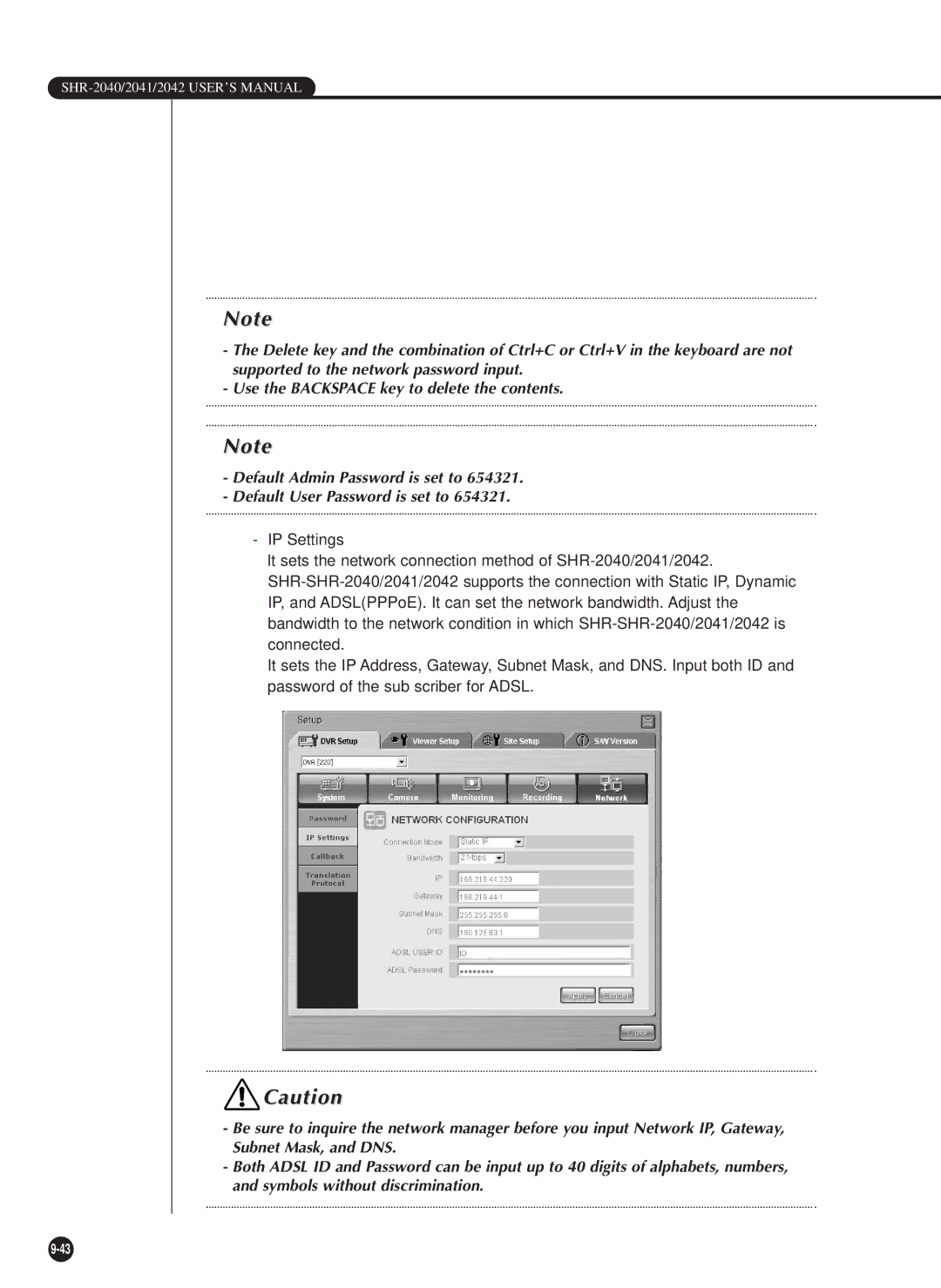 Samsung SHR-2042P, SHR-2040P/GAR, SHR-2040PX, SHR-2040P/XEC manual SHR-2040/2041/2042 USER’S Manual 