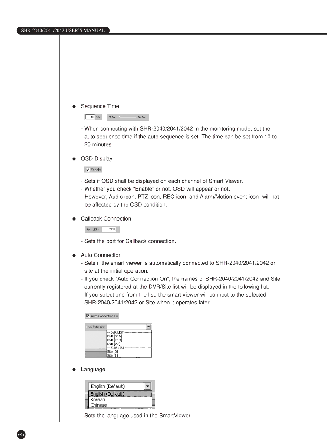 Samsung SHR-2040P/GAR, SHR-2042P, SHR-2040PX, SHR-2040P/XEC manual SHR-2040/2041/2042 USER’S Manual 