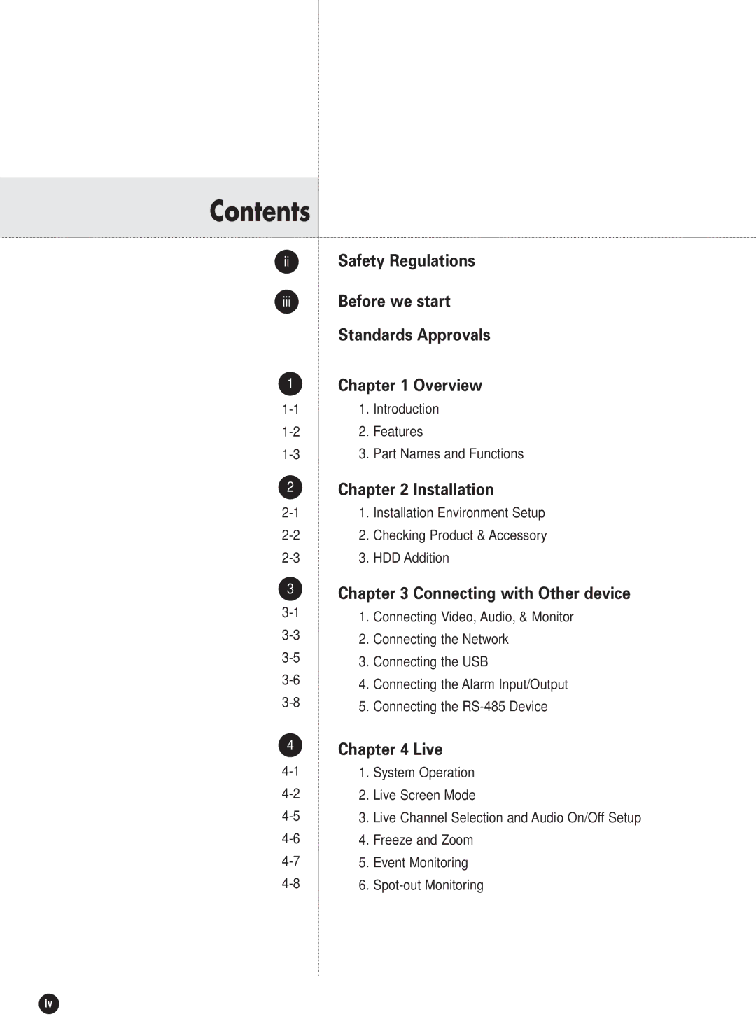 Samsung SHR-2040P/XEC, SHR-2040P/GAR, SHR-2042P, SHR-2040PX manual Contents 