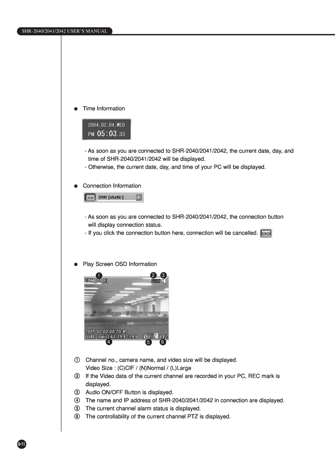 Samsung SHR-2040P/GAR, SHR-2042P, SHR-2040PX, SHR-2040P/XEC manual Time Information 