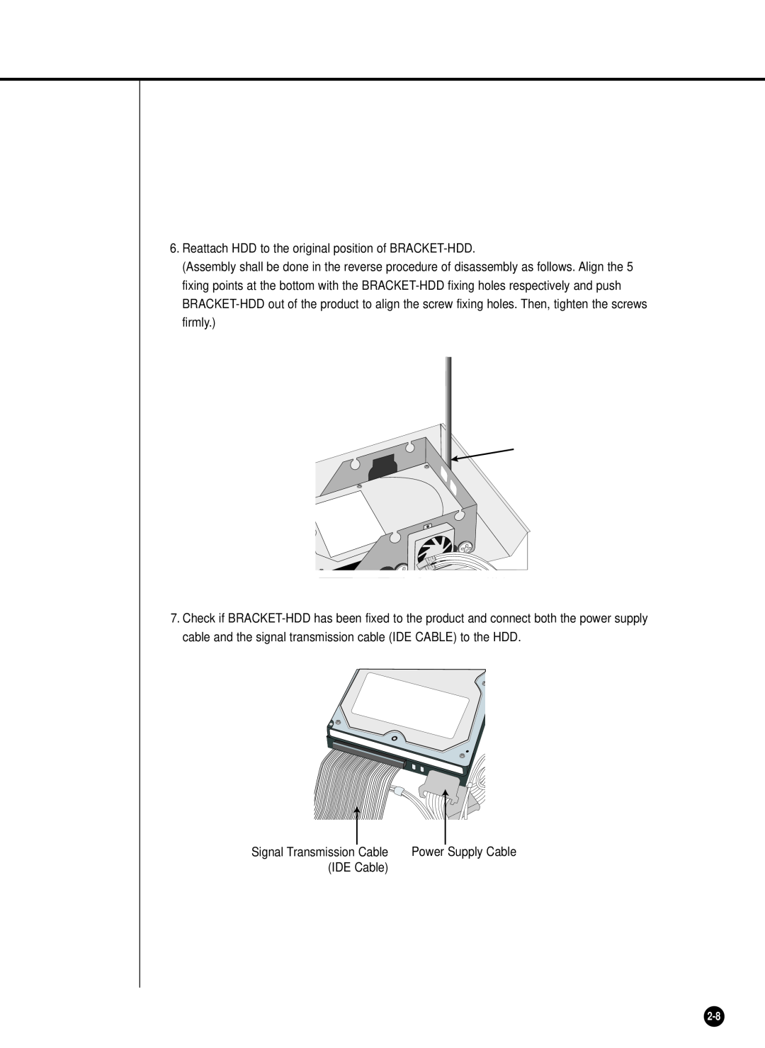Samsung SHR-2040P/XEC, SHR-2040P/GAR, SHR-2042P, SHR-2040PX manual Reattach HDD to the original position of BRACKET-HDD 
