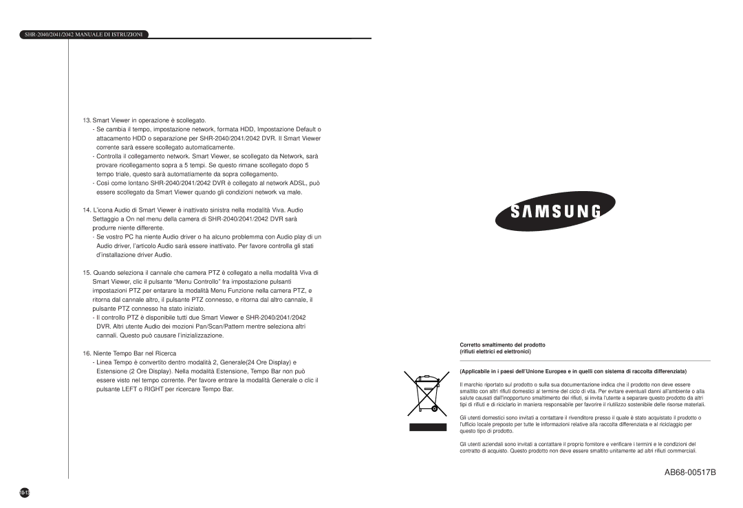 Samsung SHR-2040P/GAR, SHR-2042P, SHR-2040PX manual AB68-00517B 