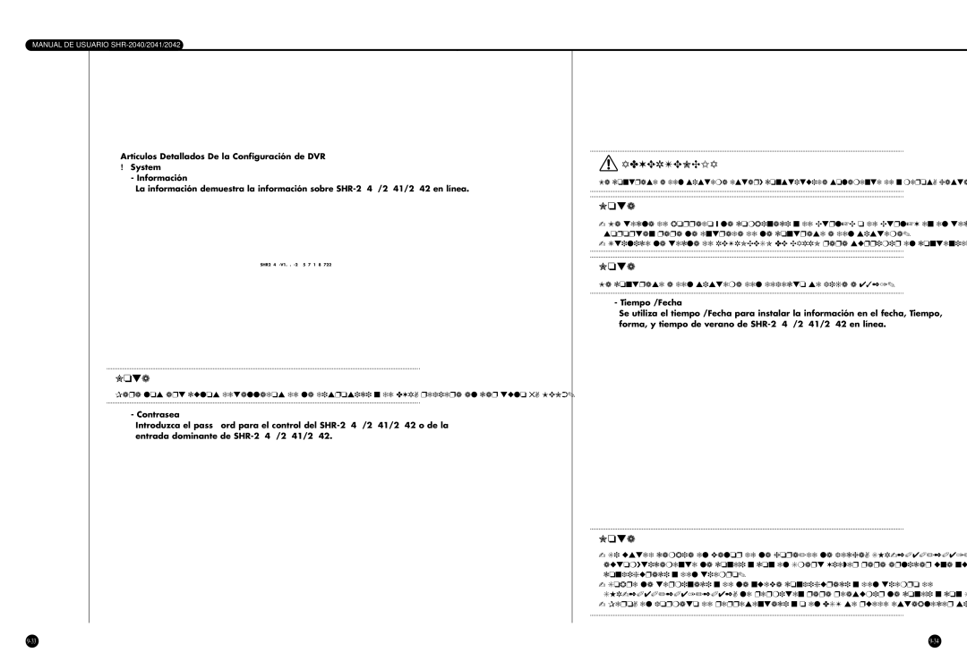 Samsung SHR-2040P/GAR, SHR-2042P, SHR-2040P/XEC manual La contraseña del sistema del defecto se fija a 