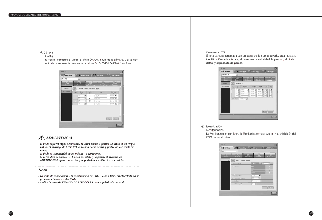 Samsung SHR-2040P/XEC, SHR-2040P/GAR, SHR-2042P manual Advertencia 