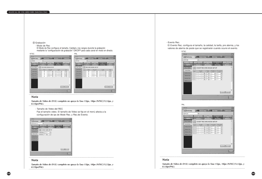 Samsung SHR-2040P/GAR, SHR-2042P, SHR-2040P/XEC manual $ Grabación Modo de Rec 