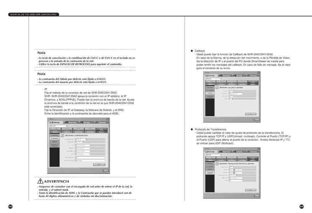 Samsung SHR-2042P, SHR-2040P/GAR, SHR-2040P/XEC manual Advertencia 