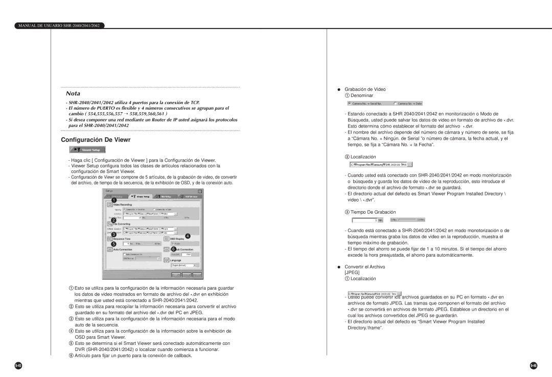 Samsung SHR-2040P/XEC, SHR-2040P/GAR, SHR-2042P manual Configuración De Viewr 