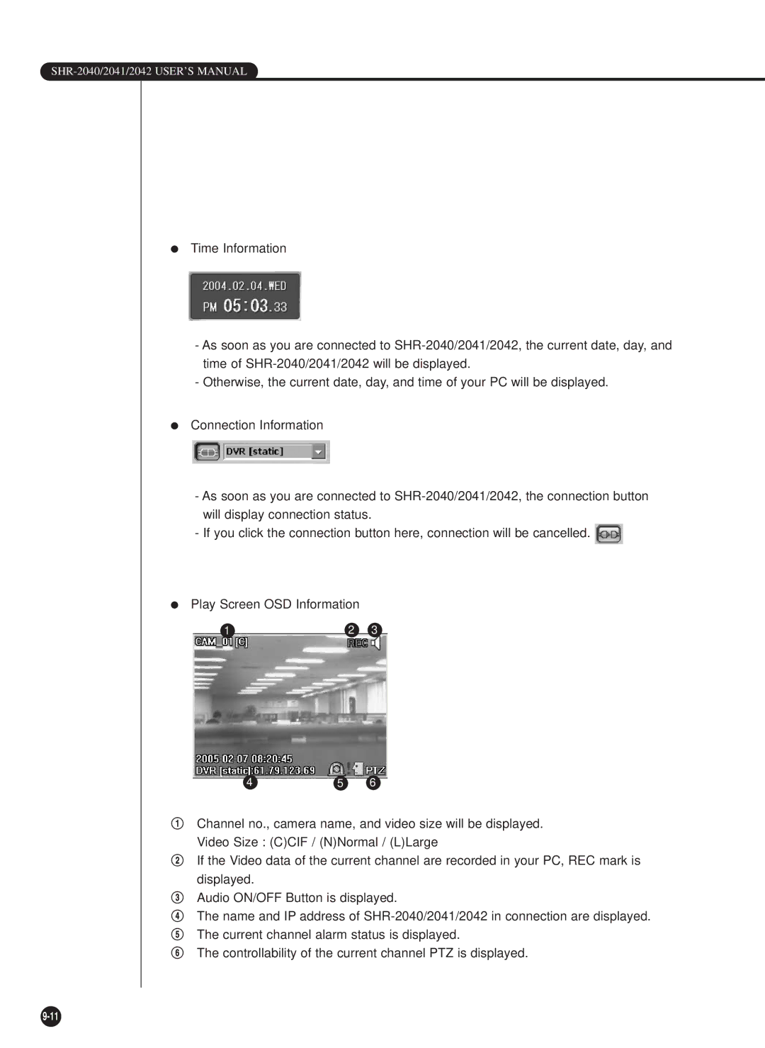 Samsung SHR-2040P/XEC, SHR-2042P, SHR-2040PX manual SHR-2040/2041/2042 USER’S Manual 