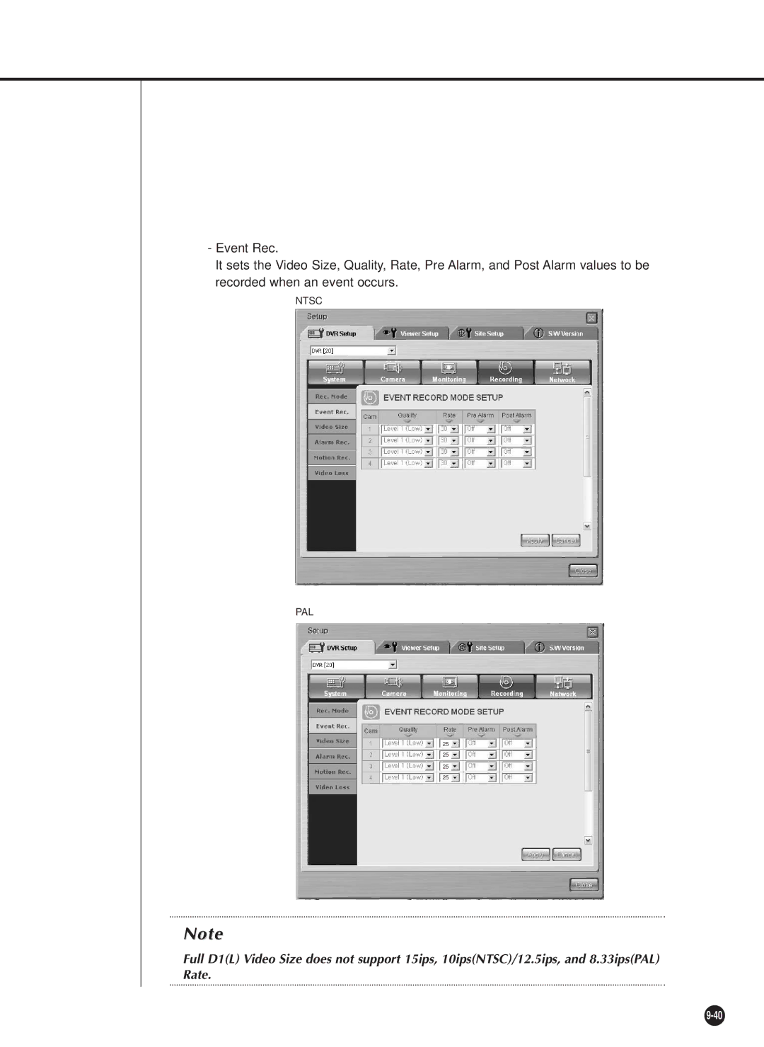 Samsung SHR-2042P, SHR-2040PX, SHR-2040P/XEC manual Ntsc PAL 