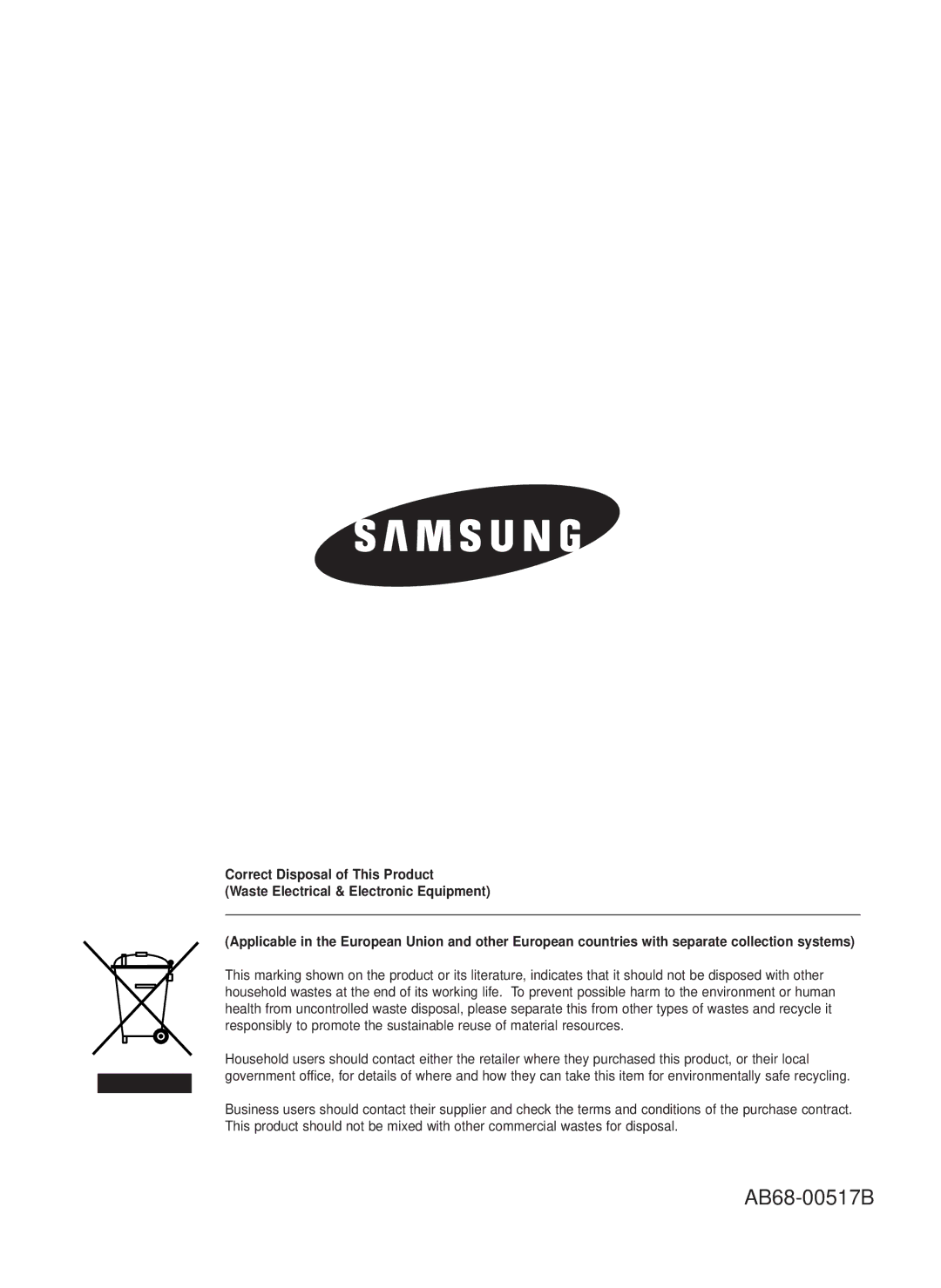 Samsung SHR-2040PX, SHR-2042P, SHR-2040P/XEC manual AB68-00517B 