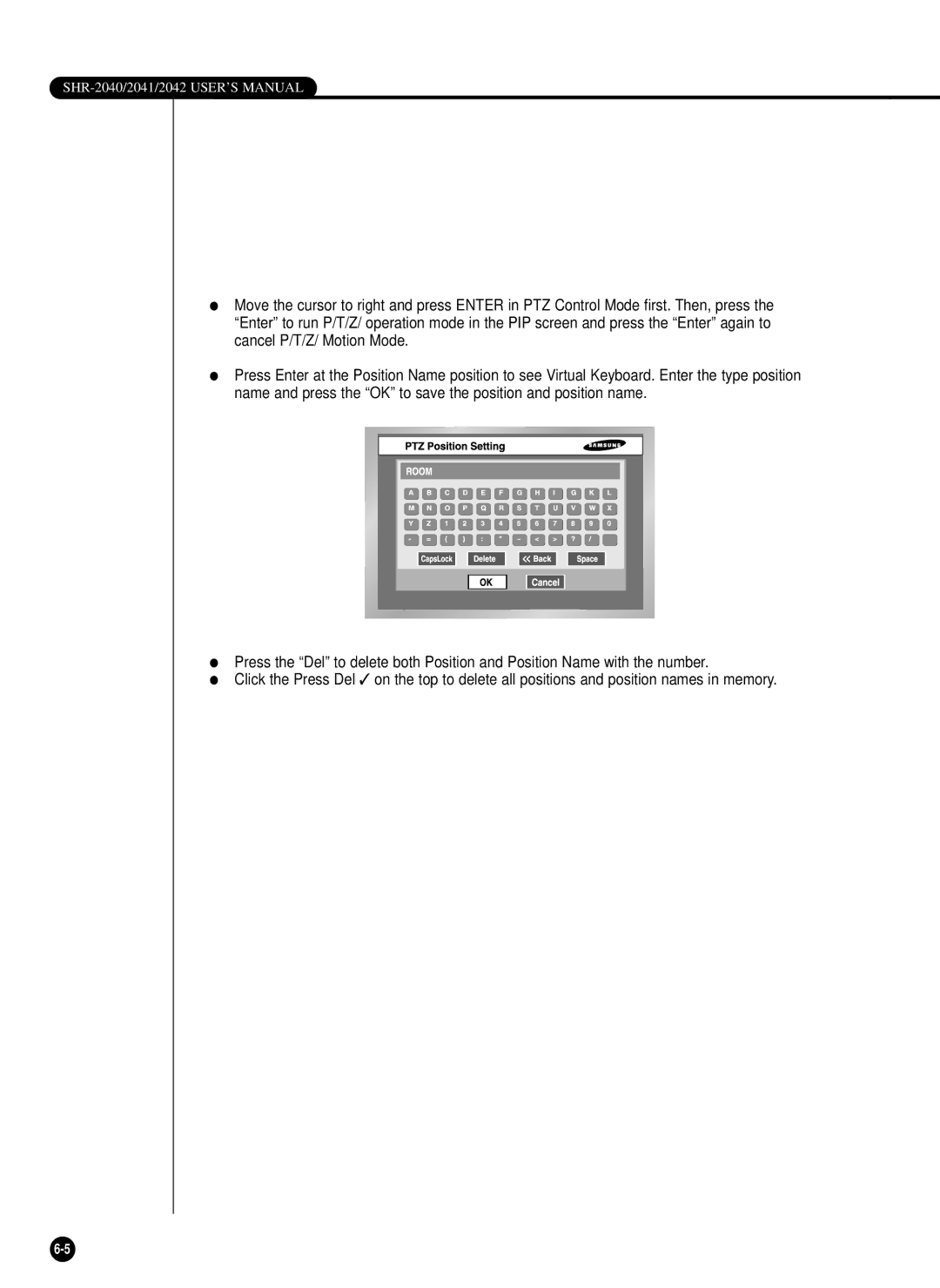 Samsung SHR-2042P, SHR-2040PX, SHR-2040P/XEC manual SHR-2040/2041/2042 USER’S Manual 