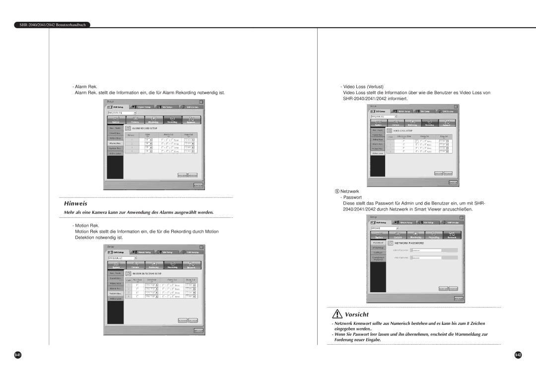 Samsung SHR-2042P, SHR-2040P manual Hinweis 