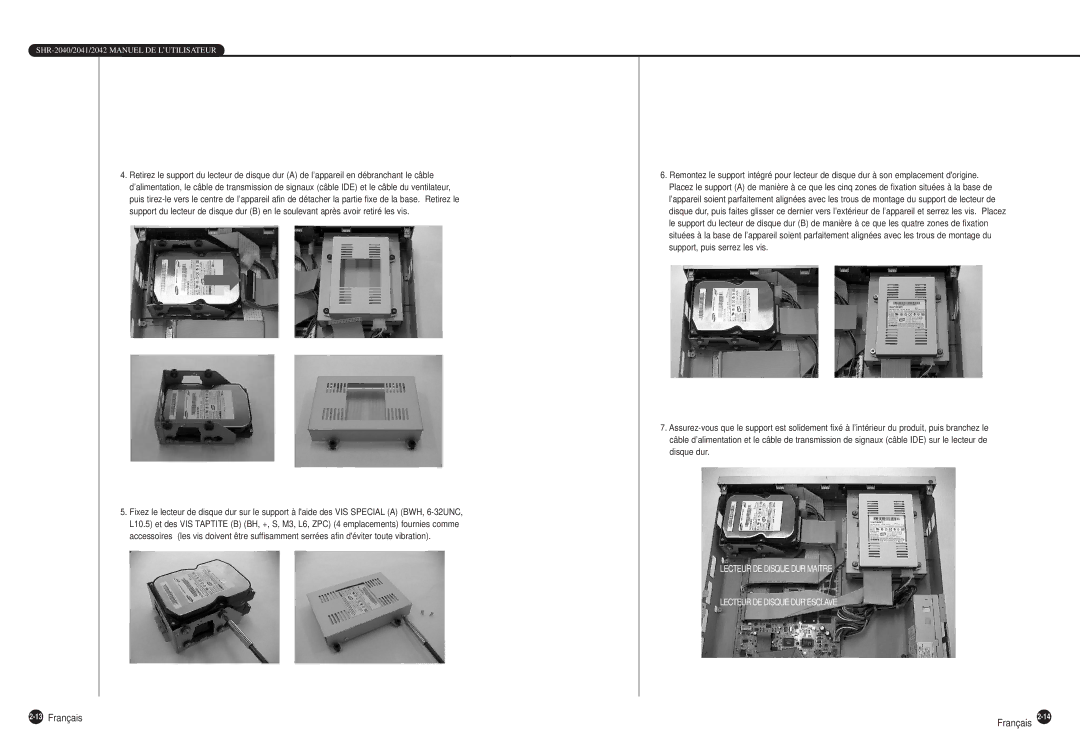 Samsung SHR-2040P manual 13Français 