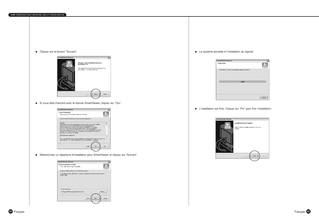 Samsung SHR-2040P manual 5Français 