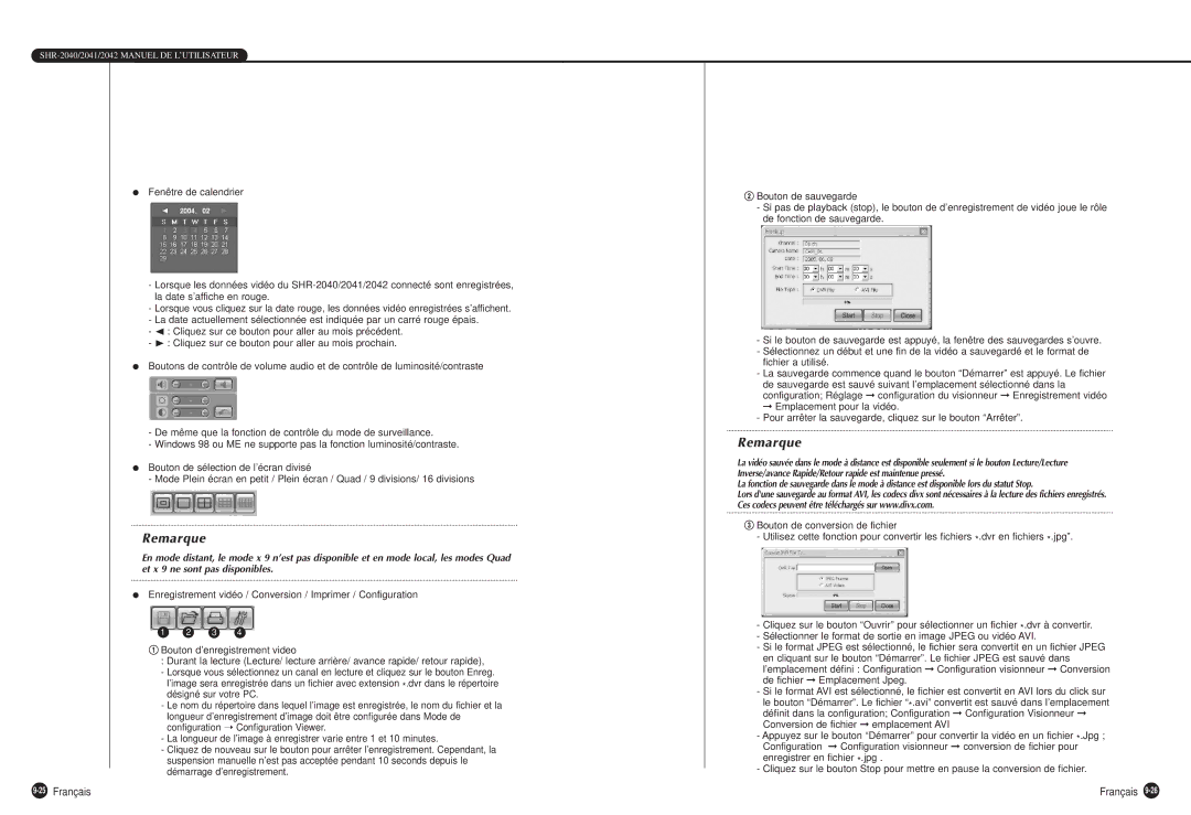 Samsung SHR-2040P manual 25Français 